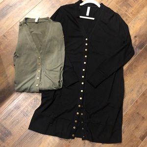 Two Long Snap Cardigans